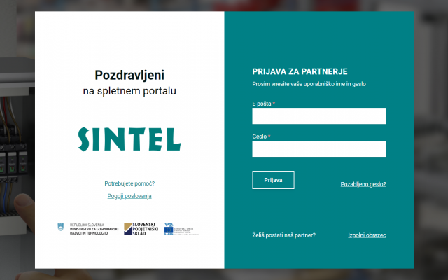 Ste se že prijavili v spletni portal b2b.sintel.si